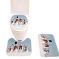 thumbnail image 1 of 3PCS Bath Rug Set Fashion Xmas Print Decorative Toilet Rug Toilet Lid Cover for Christmas, 1 of 8