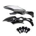 thumbnail image 1 of LOVIVER Universal Motorcycle Flame Hand Rearview Side Mirrors 8MM 10MM for , Black, 1 of 8