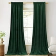 thumbnail image 2 of Green Velvet Curtains 102 inches Long 2 Panels, Luxury Dark Green Decorative Backdrops Light Blocking for Party/Holiday, Solid Warming Drapes Heat & Cold Resistant for Bedroom, W52 x L102, 2 of 9