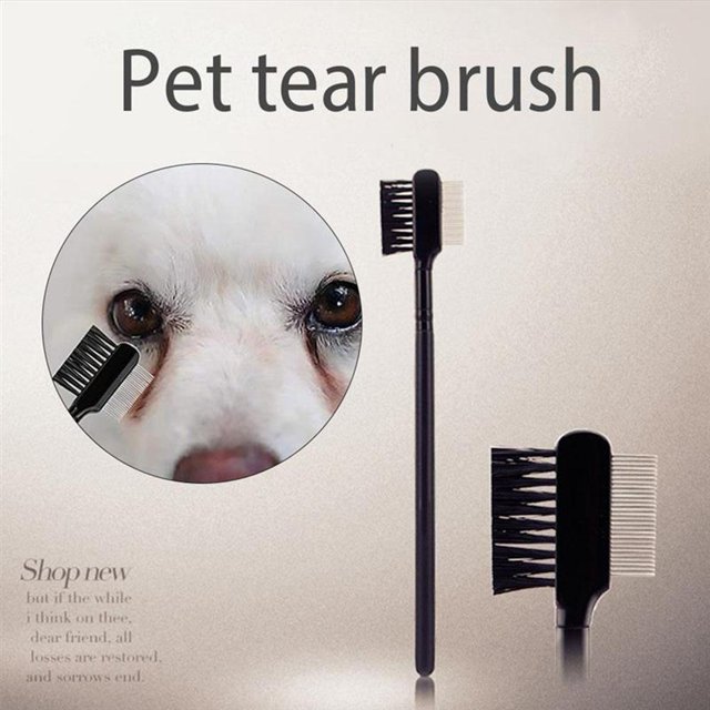 Pet Eye Comb Tear Stain Remover Cepillo de ojos de doble cara para perro gato (negro) Ndcxsfigh Libre de BPA