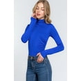 thumbnail image 4 of FASHNZFAB Long Sleeve High Neck Shirring Detail Ity Knit Bodysuit, 4 of 5