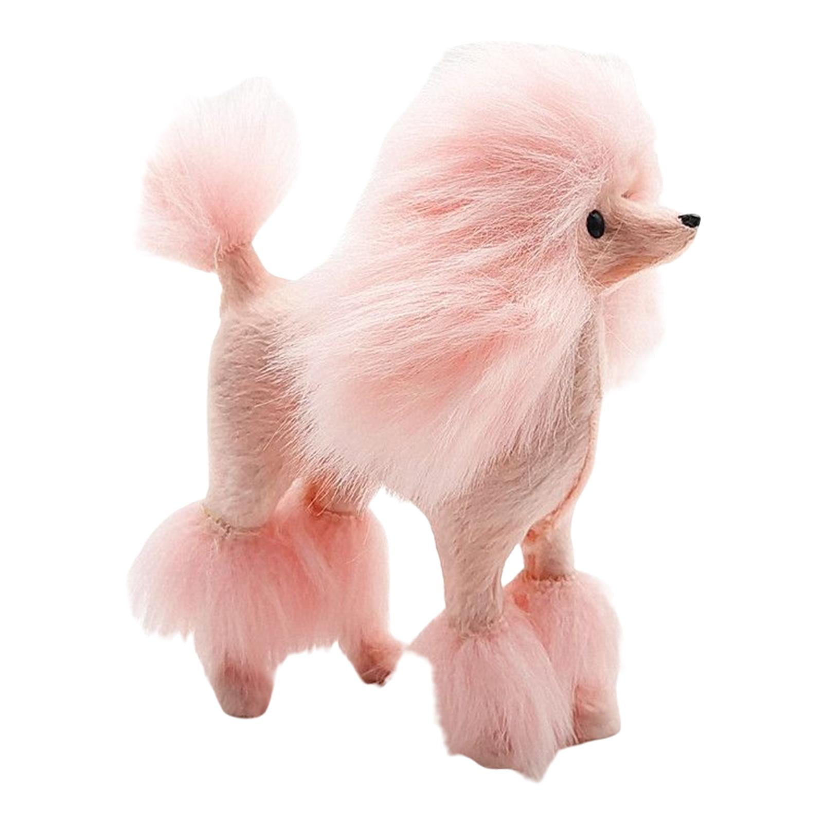 Poodle Statue Decorations Free Standing Handcrafted for Porch Yard Pink