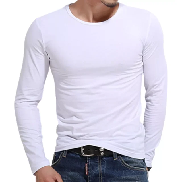 Playera Hombre Manga Larga, Slim Fit, Stretch, Tela Ligera