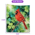 thumbnail image 5 of Happy Red Cardinal Welcome St Patrick's Day Lucky Shamrocks Clover Quilt Blanket Wild Birds Lover Cozy Comforter Throw Blanket - 22001, 5 of 5