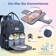 thumbnail image 2 of RUVALINO Diaper Bag Backpack, Multifunction Travel Pack Maternity Baby Changing Bags, Large Capacity, Waterproof, Navy Blue, 2 of 8
