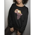 thumbnail image 3 of African Continent With Animals Sweatshirt Women -Image by Shutterstock, Female 3X-Large, 3 of 4