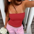 thumbnail image 1 of Womens Strapless Tube Tops Basic Backless Sleeveless Bandeau Going Out Crop Tops Cute Summer Clothes, 1 of 9