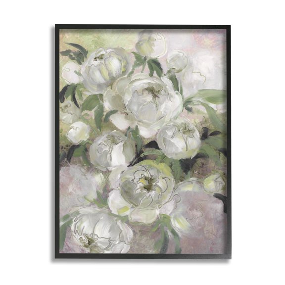 Stupell Industries Abstract Flower Blooms Arrangement Botanical & Floral Painting Black Framed Art Print Wall Art