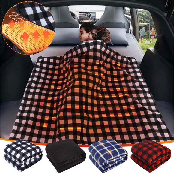 Dvkptbk 1.5mx1.1m Heated Car Blanket 12Volt Electric Blanket For Car Truck SUV Or RV - Portable Heated Throw - Camping