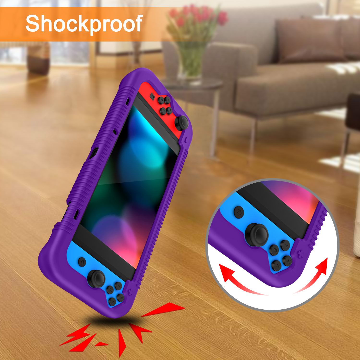 Fintie Silicone Nintendo Switch Case - Purple photo 2