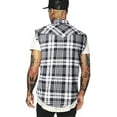 thumbnail image 3 of Men's Casual Flannel Plaid Shirt Sleeveless Cotton Plus Size Vest White and Black S, 3 of 5
