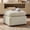Sand, variant on Spruce & Spring Upholstered Ottoman Footstool with Padded Cushion for Living Room and Bedroom, Sand