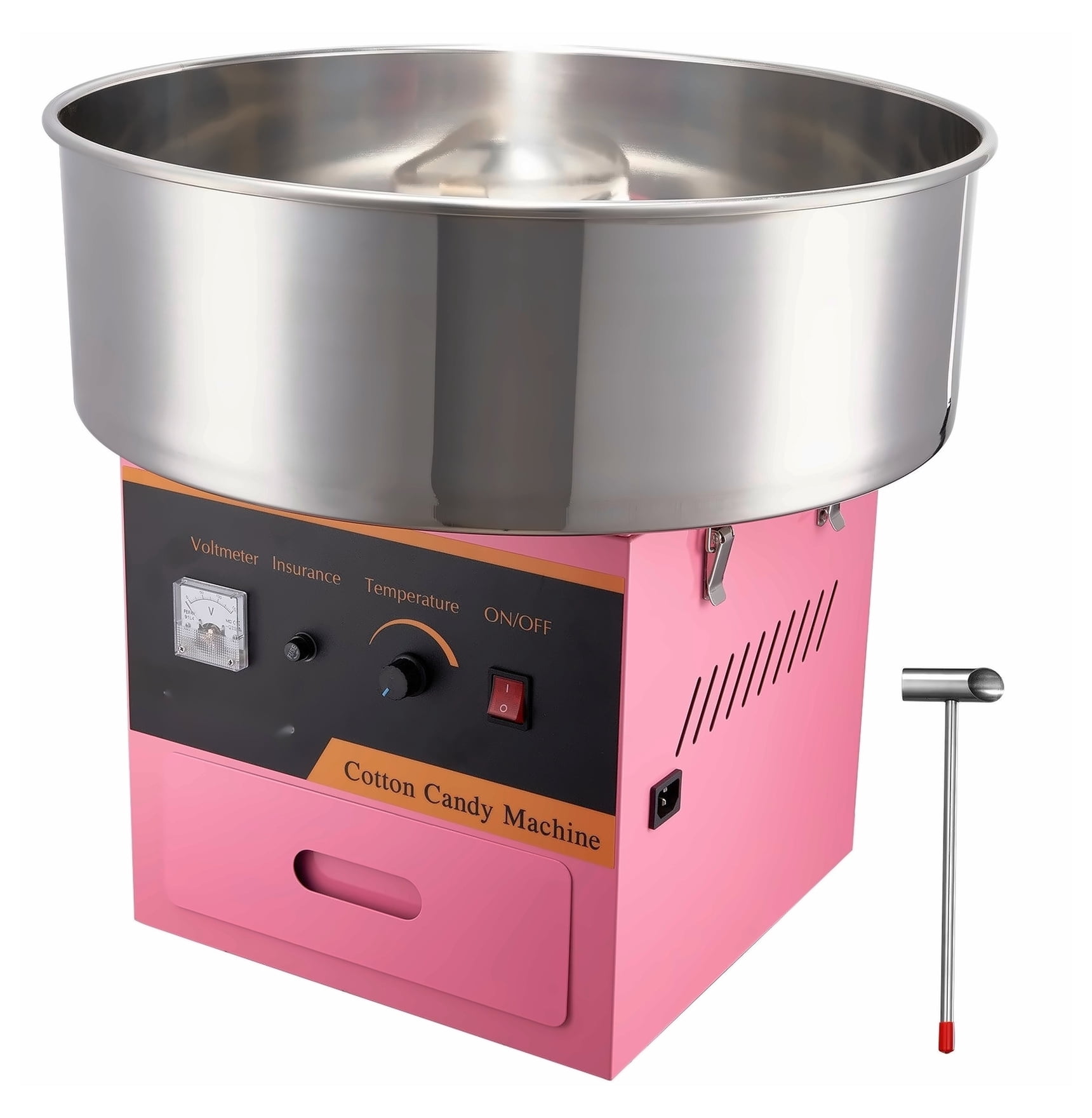 Cotton Candy Machine, 1000W Electric Candy Floss Maker Commercial Grade, Stainless Steel Bowl, Pink - for Home, Parties, Kids