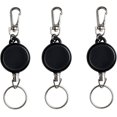 thumbnail image 1 of Retractable Key Chain,3 Pack Stainless Steel Wire Rope Retractable Badge Holder Keychain, Anti Lost Keyring Spring Snap Key Chain Clip for Key Lanyard, 1 of 4