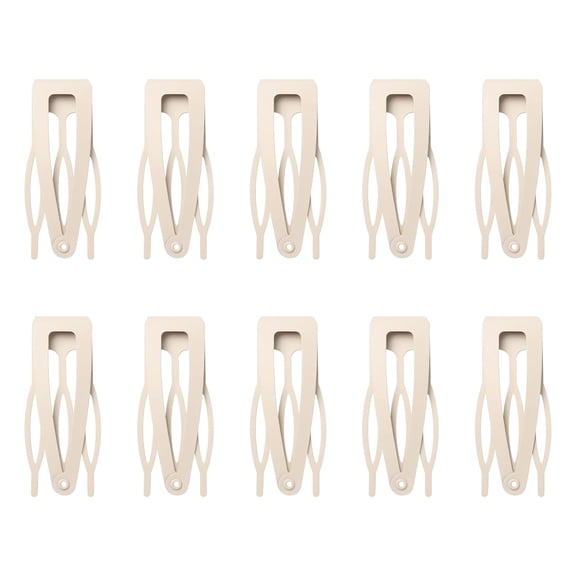 BZCOE 10 Pcs Double Grip Hair Clips,Metal Snap Hair Clips Hair Barrettes for Women Hair Making Salon Supplies Hair Accessories Creaseless Hair Clips for Bangs (Beige)