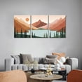 thumbnail image 4 of Boho Wall Art Framed Mid-Century Modern Wall Prints Geometric Mountain Forest Lake Abstract Nature Illustrations Modern Art Boho Wall Decor for Bedroom Living Room Bathroom-12 x16 x3 Natural, 4 of 6