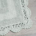 thumbnail image 3 of Absorbent Bath Mat Reversible Crochet Soft and Plush Bathroom Mat 100% Cotton 2-Piece Bath Rug Set, Sage Green, 3 of 9