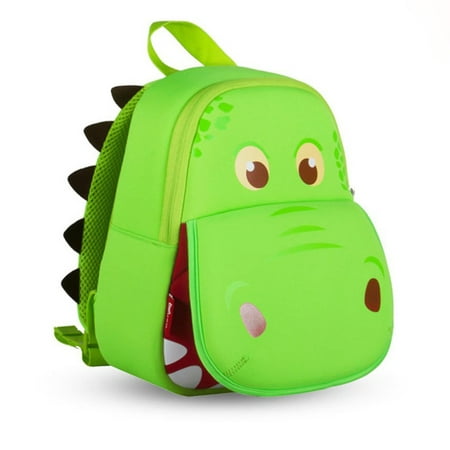 GLiving Dinosaur Backpack Green Hippo Toddler Kids Cute Waterproof Cartoon Toys Bag Ideal Gift for Preschooler 2 to 6 Years Old