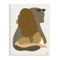 Stupell Indtries Female Hugging Sea Lion Animal Warm Earth Tones,10 x 15,Design by Birch&Ink