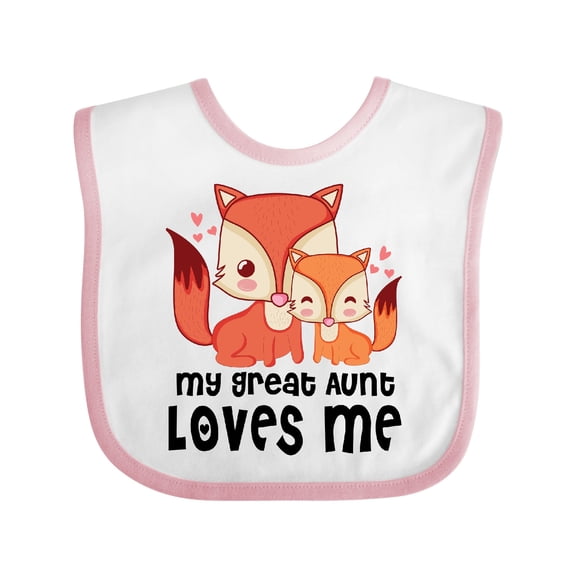 Inktastic Fox My Great Aunt Loves Me Boys or Girls Baby Bib