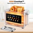 thumbnail image 5 of 2 Slice Toaster with Dust Cover, Smart Touchscreen Toaster with Countdown Timer, Extra-Wide 1.57" Slots for Bagels & Thick Bread, 6 Browning Levels, Defrost & Reheat, Stainless Steel, 5 of 11