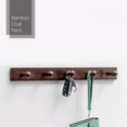 thumbnail image 3 of MoNiBloom Bamboo 5 Hooks Wall Mounted, Hat Scarf Organizer Coat Rack, Brown, for Entryway Hallway, 3 of 10
