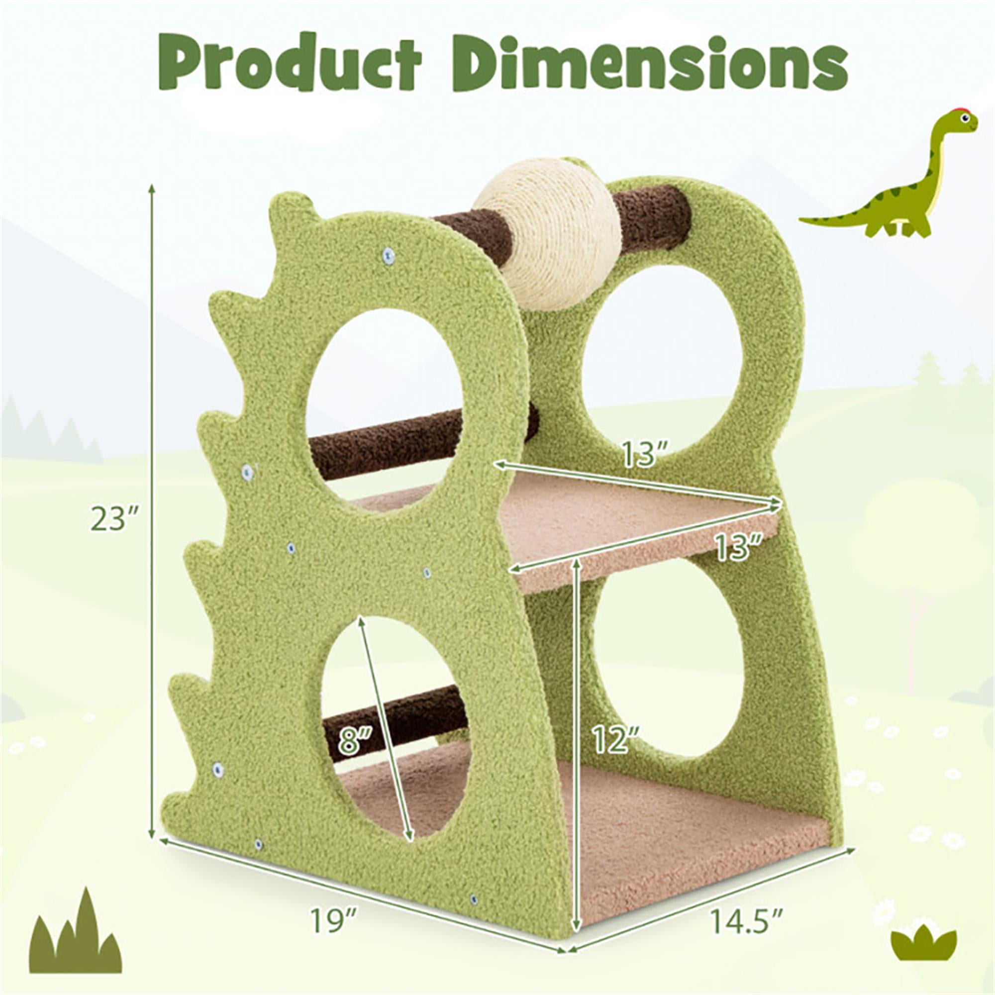Kadyn 23" Cat Tree Tower for Indoor Cats with Rotatable Sisal Scratching Ball, Cat Condo Furniture for Kittens, Green