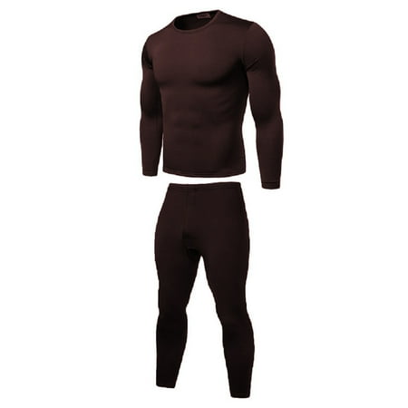 

Jkerther Men Thermal Underwear Winter Warm Under Clothes Fleece Lined Warm Top and Bottom Sleepwear 2pcs Set