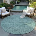thumbnail image 6 of Addison Rugs Chantille Indoor/Outdoor Transitional Geometric Teal Washable Round Rug, 8' x 8', 6 of 6