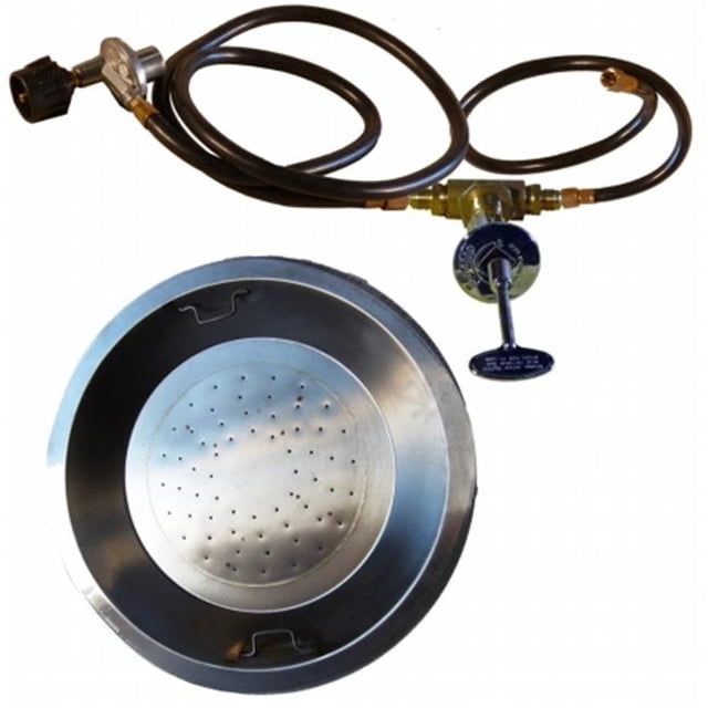 Tretco OBRSS-PAN20-BK1-NG Poêle à Brûleur Rond Encastré de 20 Po en Acier Inoxydable 304; Gaz Naturel