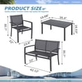 thumbnail image 6 of Sobaniilo 4-Piece Textilene Patio Furniture Set, Grey, 6 of 7