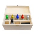 thumbnail image 1 of GOLD TEST ACID 10K 14K 18K 22K SILVER PLATINUM TESTING KIT + Stone + Wooden Box, 1 of 5