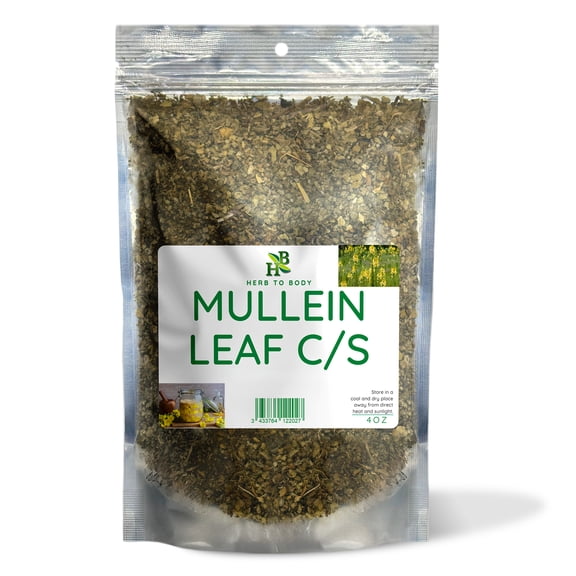 Herb To Body Mullein Leaf Cut & Sifted - Conventional Wildcrafted - Fresh Herbs - 4oz