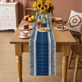 thumbnail image 2 of Navy Blue Boho Table Runner 36 Inches, Vintage Ethnic Tribe Abstract Art Bed Runner Dresser Scarves Tabletop for Indoor Outdoor Parties/Ceremony/Banquet, 13"x 36", 2 of 8