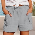 thumbnail image 3 of Beach Shorts for Women Summer Casual Lightweight Elastic Waist Wide Leg Loose Athletic Shorts with Pockets, 3 of 5