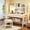White, variant on BALANBO Kids Study Desk and Chair Set, Solid Wood Writing Desk with Hutch and Drawer, Brown