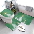 thumbnail image 3 of Bathroom Rugs Sets 3 Piece - Christmas Green Absorbent Non Slip Bath Mats, U-Shape Toilet Lid Cover, Contour Mat, Soft Washable Shower Mats Bath Rug Mat for Bathroom Tub Toilet, 3 of 7