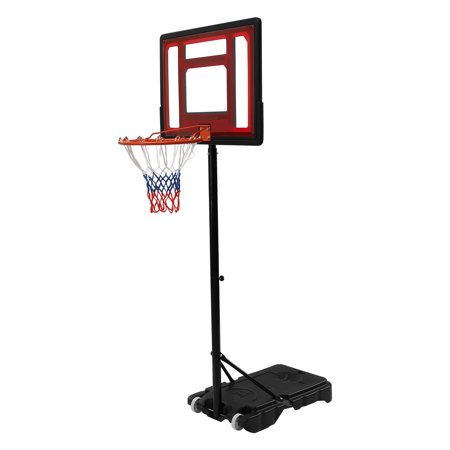 OUKANING 31.5  Outdoor Portable Basketball Hoop System Goal Stand Height Adjustable Goal Training with Wheel Red