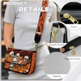 thumbnail image 5 of TSOVTHRID Skull Pumpkin Bat Print Women's Crossbody Bag PU Leather Cross Body Purses Halloween Cell Phone Leather Handbag Trendy Crossover Shoulder Bag for Travel, 5 of 7