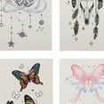 thumbnail image 3 of Unique Bargains Christmas 4 Pcs Luminous Face Tattoo Sticker Butterfly Pattern Temporary Tatto for Adult Fluorescent Blue, 3 of 5