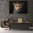 thumbnail image 6 of Mudket Framed Leopard King Canvas Wall Art, Crown Cheetah Wall Decor for Men Office Bedroom, Luxury Animal Print Room Decor, Ready to Hang - 12"L x 8"W, 6 of 10