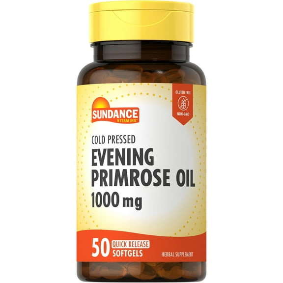 Evening Primrose Oil 1000mg | 50 Quick Release Softgels | Cold Pressed | by Sundance