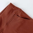thumbnail image 6 of Women's High Waisted Straight Leg Pants, Stretchy Work Pants with Pockets, Office Casual Trousers, Comfortable Pull On Dress Pants for Women Brown S, 6 of 8