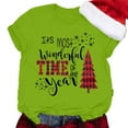 thumbnail image 5 of Lroveb Christmas Shirts for Women It's The Most Wonderful Time Of Year Letter Print Crew Neck Short Sleeve T Shirt Top Graphic T Shirts, 5 of 5