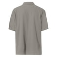 thumbnail image 5 of GiLiling Boys Button Down Shirt Cotton Short Sleeve Shirt Solid Summer Beach Shirt with Pocket (Grey, 13-14 Years), 5 of 8