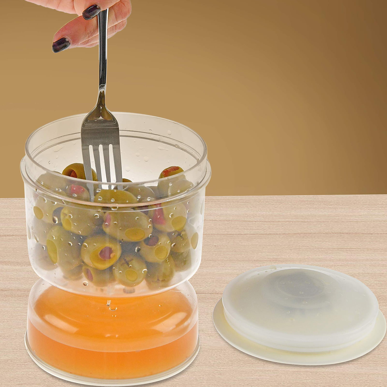 NBPOWER Pickle and Olives Hourglass Jar, 250ml Juice Separator