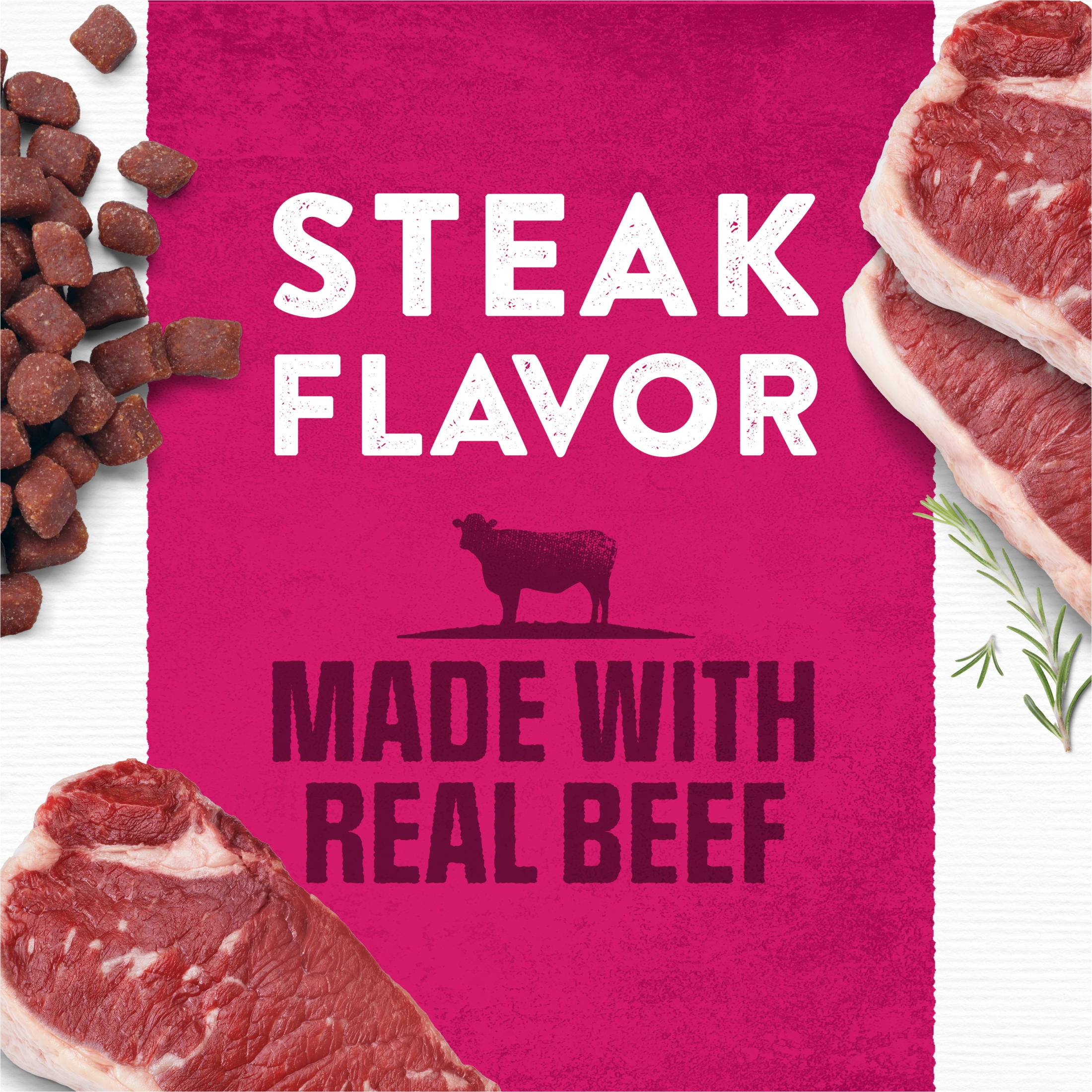Purina Moist & Meaty Dry Dog Food, High Protein Steak Flavor with Real Beef, 6 oz Pouches (36 Pack)