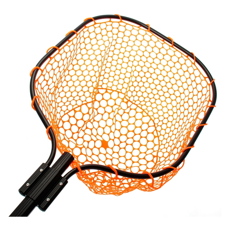 Ozark Trail High Visibility Orange Mesh & Retractable Aluminum Handle Rubber Mesh Fish Landing Net - 1 Each