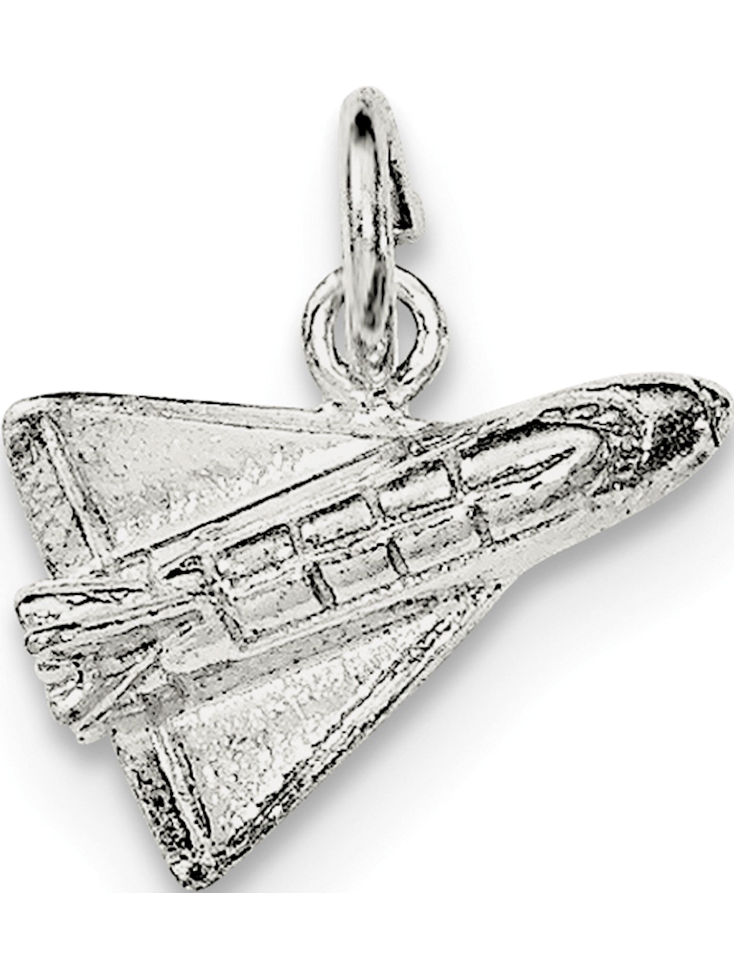 Jewels Obsession Silver 3D Canoe Necklace Rhodium-plated 925 Silver 3D Canoe Pendant with 18 Necklace
