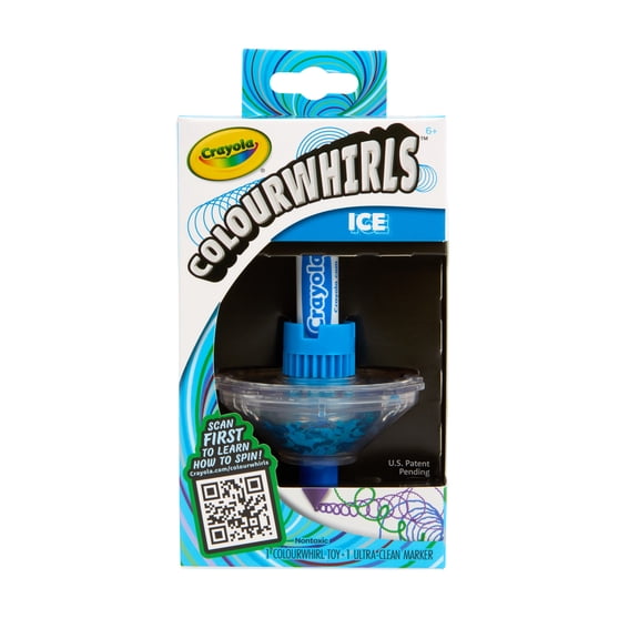 Crayola Colourwhirls Ice, Spin Art Toy for Kids, DIY Spinning Top Art Set with 1 Colourwhirls, Ultra-Clean Marker, Arts & Crafts Gift for Kids, Ages 6